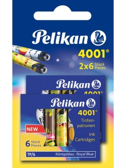 Pelikan Tintenpatrone 4001® · Standardgröße · königsblau · Blister mit 2 Etuis à 6 Patronen