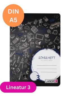 Landré Schulheft A5 · Lineatur 3 · 80 g/m² · 16 Blatt
