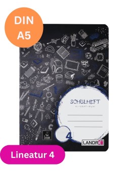 Landré Schulheft A5 · Lineatur 4 · 80 g/m² · 16 Blatt
