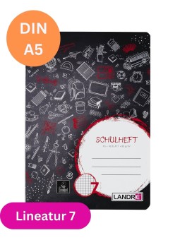 Landré Schulheft A5 · Lineatur 7 · 80 g/m² · 16 Blatt