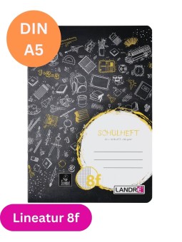 Landré Schulheft A5 · Lineatur 8f · 80 g/m² · 16 Blatt