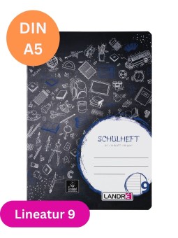 Landré Schulheft A5 · Lineatur 9 · 80 g/m² · 16 Blatt