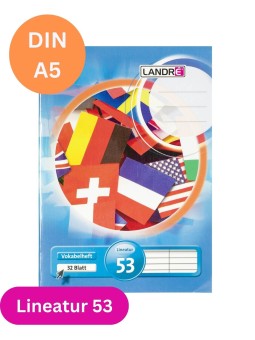 Landré Vokabelheft DIN A5 · Lineatur 53 · 32 Blatt