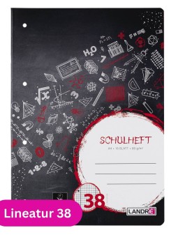Landré Schulheft A4 · Lineatur 38 · 80 g/m² · 16 Blatt