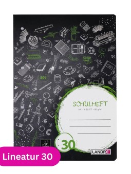 Landré Schulheft A4 · Lineatur 30 · 80 g/m² · 16 Blatt