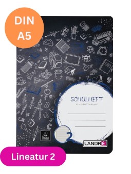 Landré Schulheft A5 · Lineatur 2 · 80 g/m² · 16 Blatt