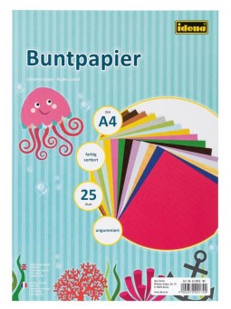 idena Buntpapier · ungummiert · DIN A4 · 25 Blatt 