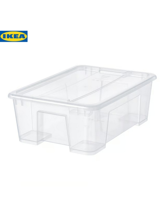 IKEA SAMLA Box mit Deckel, transparent, 39x28x14 cm/11 l
